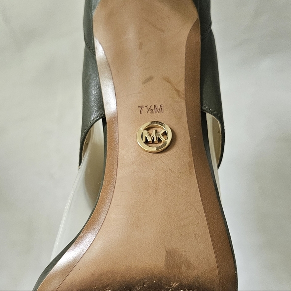 MICHAEL Michael Kors Dominique Ankle Strap Sandals Leather Olive Green Size 7.5 - Picture 3 of 10
